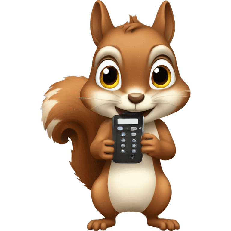 Squirrel with an old phon emoji