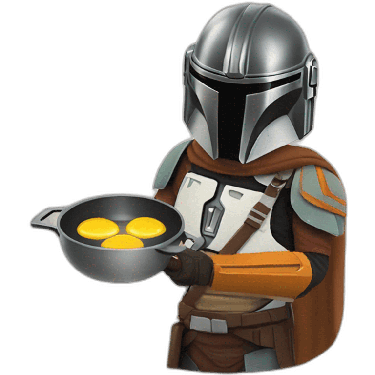 Mando, The mandalorian frying some eggs in a pan emoji