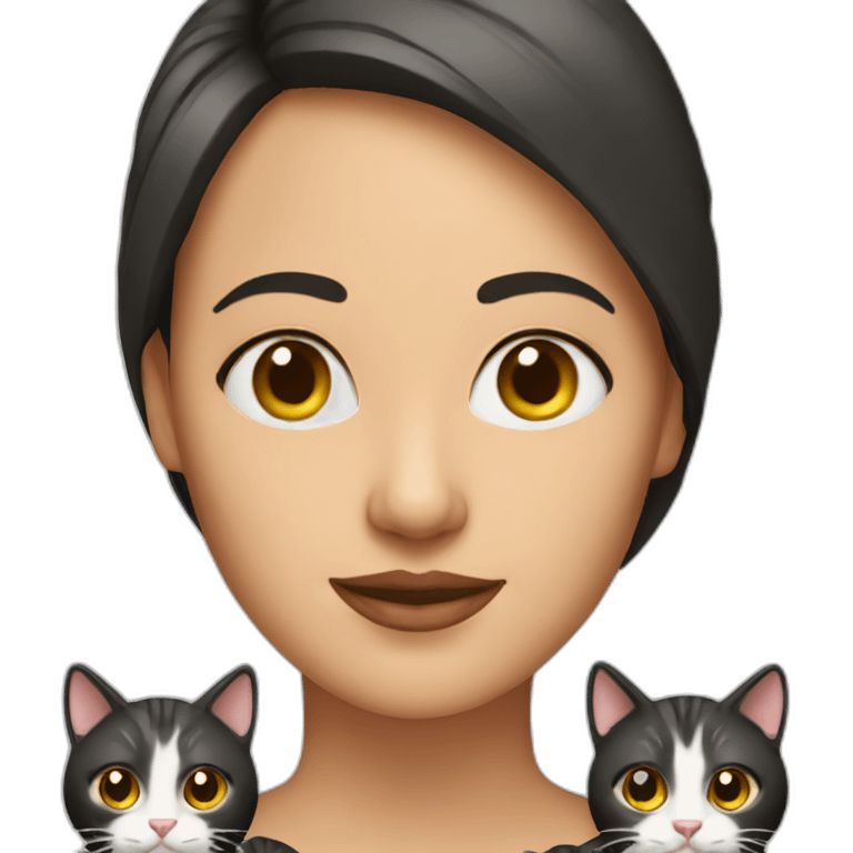 woman with three cats emoji