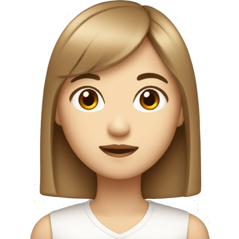 asian girl with light brown shot hair and bang  emoji