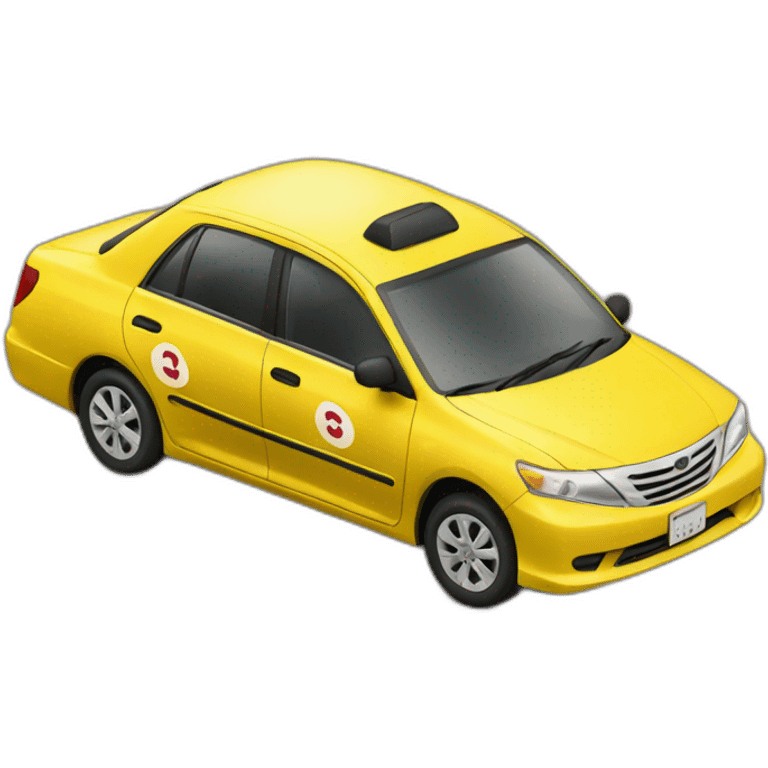 Japanese yellow sedan taxi  emoji