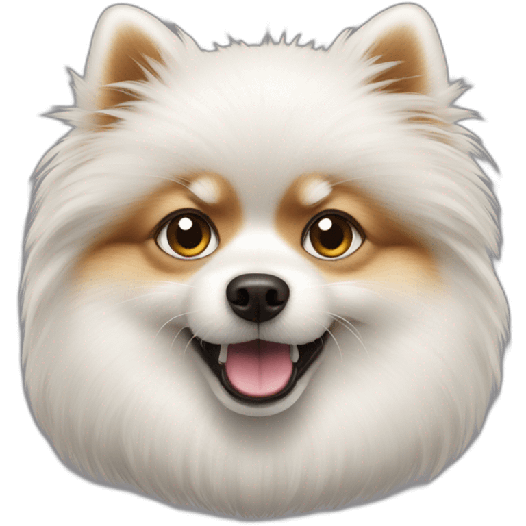 White pomeranian mad emoji