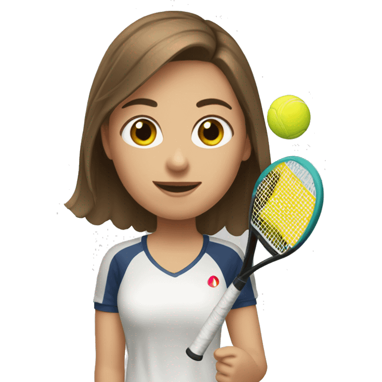 Girl brown hair playing Padel  emoji