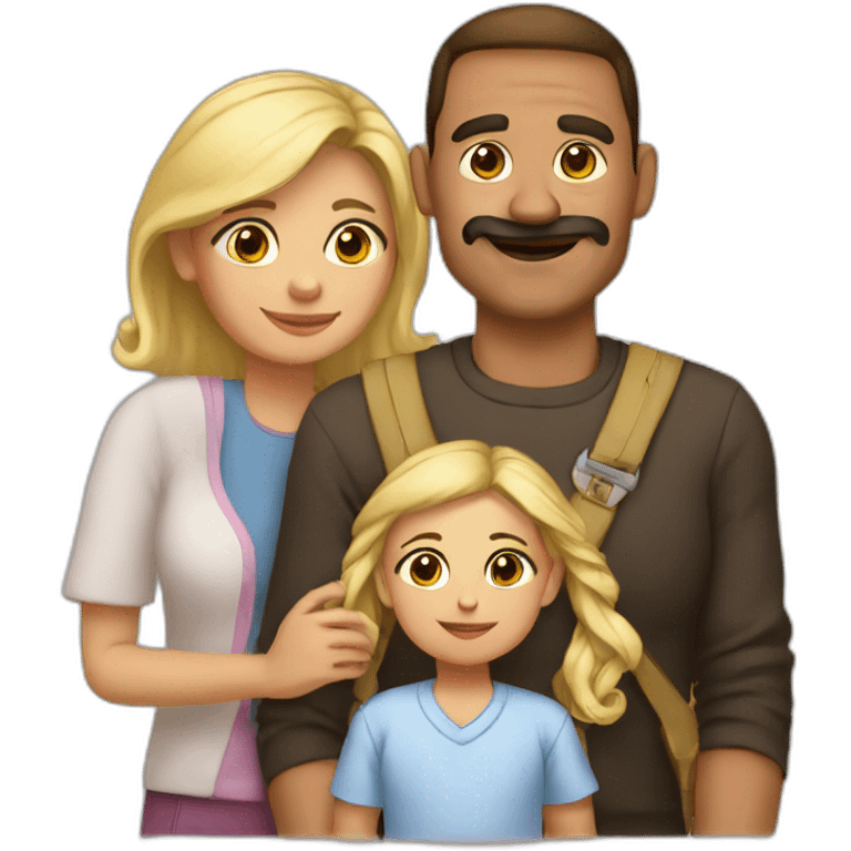 Papa mamá hija hijo emoji