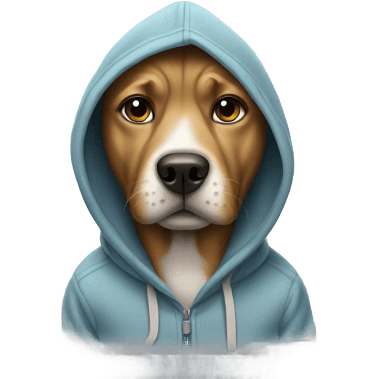 Dog wearing a hoodie emoji