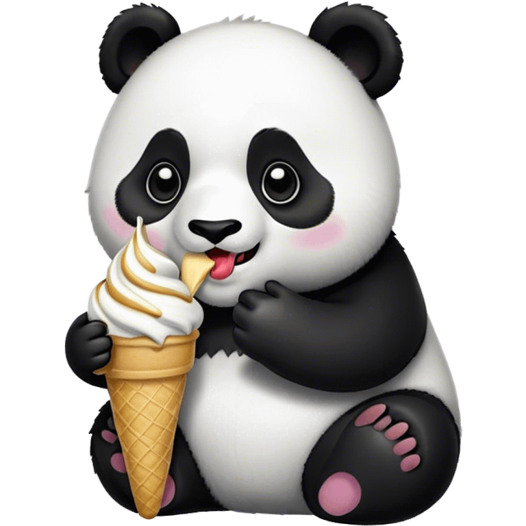 Panda eating ice cream emoji