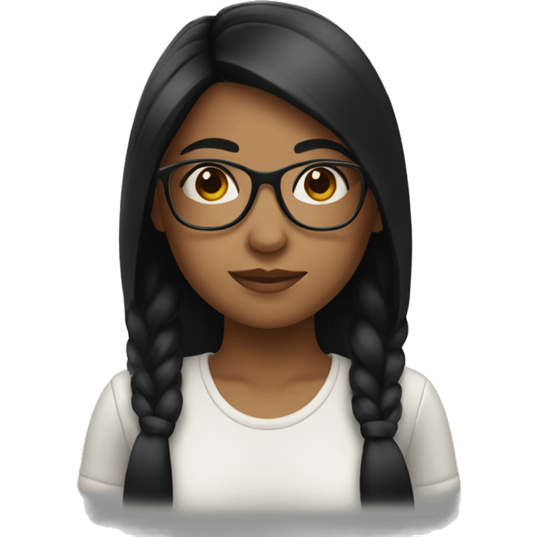 girl with black hair and glasses emoji