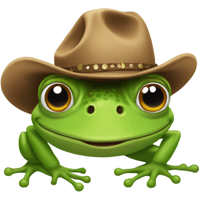 Frog wearing a cowboy hat emoji