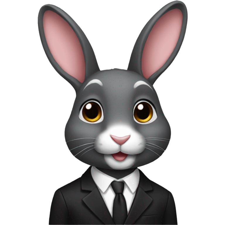 Rabbit with black suit emoji