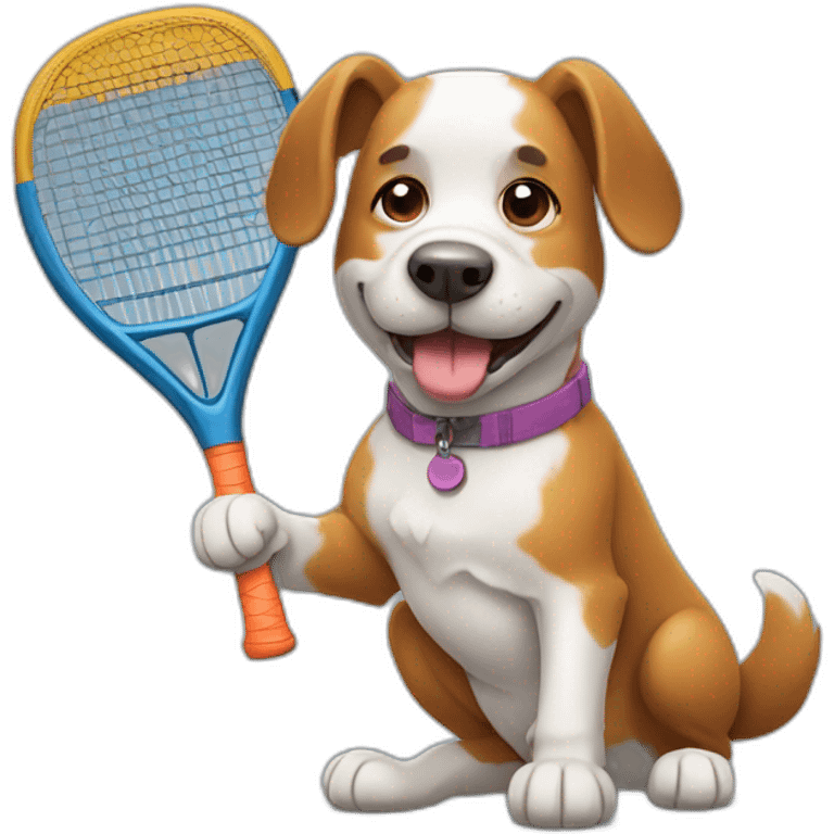 dog playing padel emoji