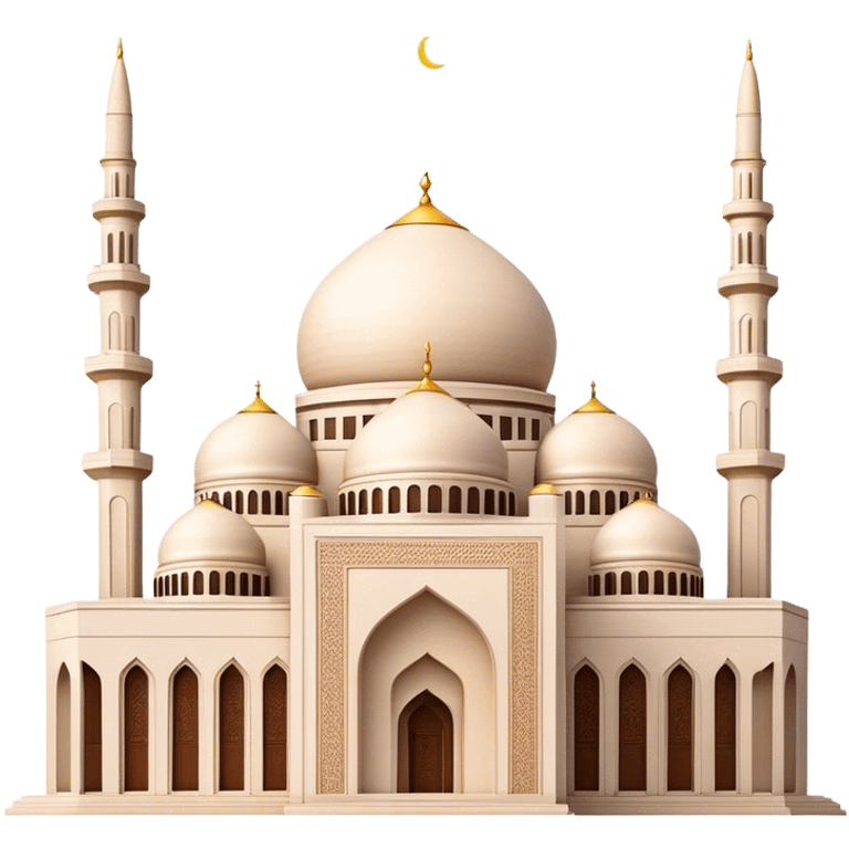 Cinematic Realistic Mohammad Al-Amin Mosque Landmark Emoji, showcasing the intricate architecture of the mosque rendered with rich textures and majestic, soft lighting. emoji