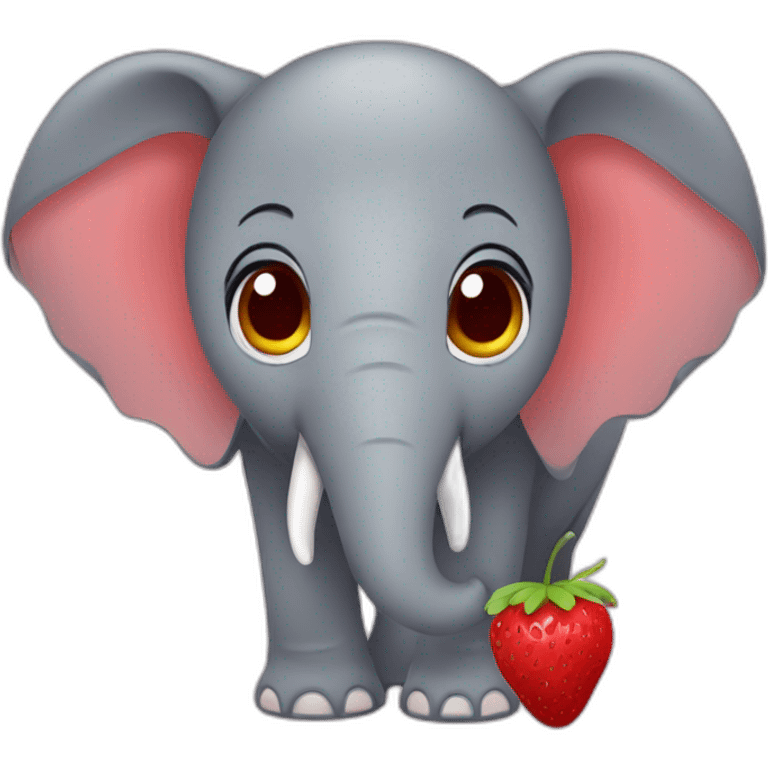 Elephant with a stawberrie taxture emoji