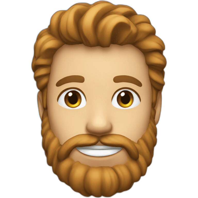 Friendly Solo Smile with beard hyperrealistic  emoji