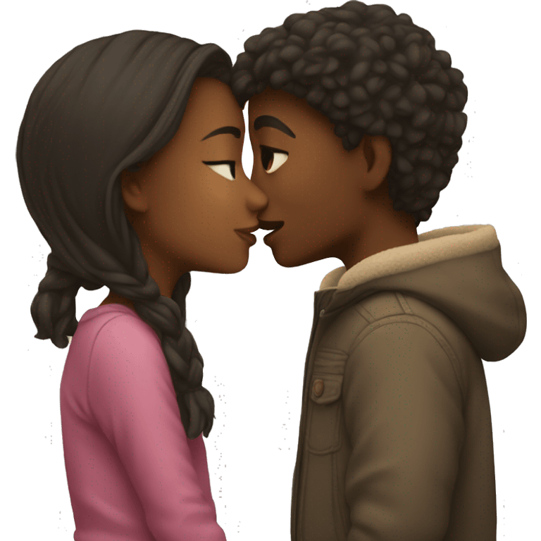 Girl and boy kissing emoji