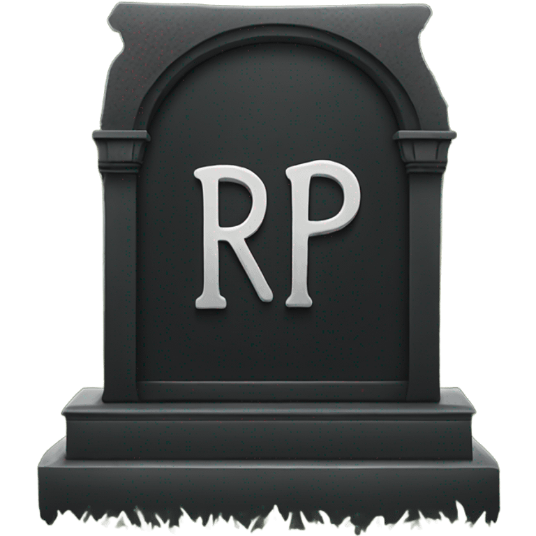 a black grave with the letters RIP emoji