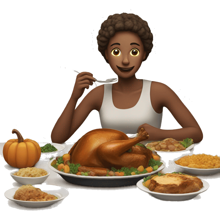 Eating thanksgiving dinner  emoji