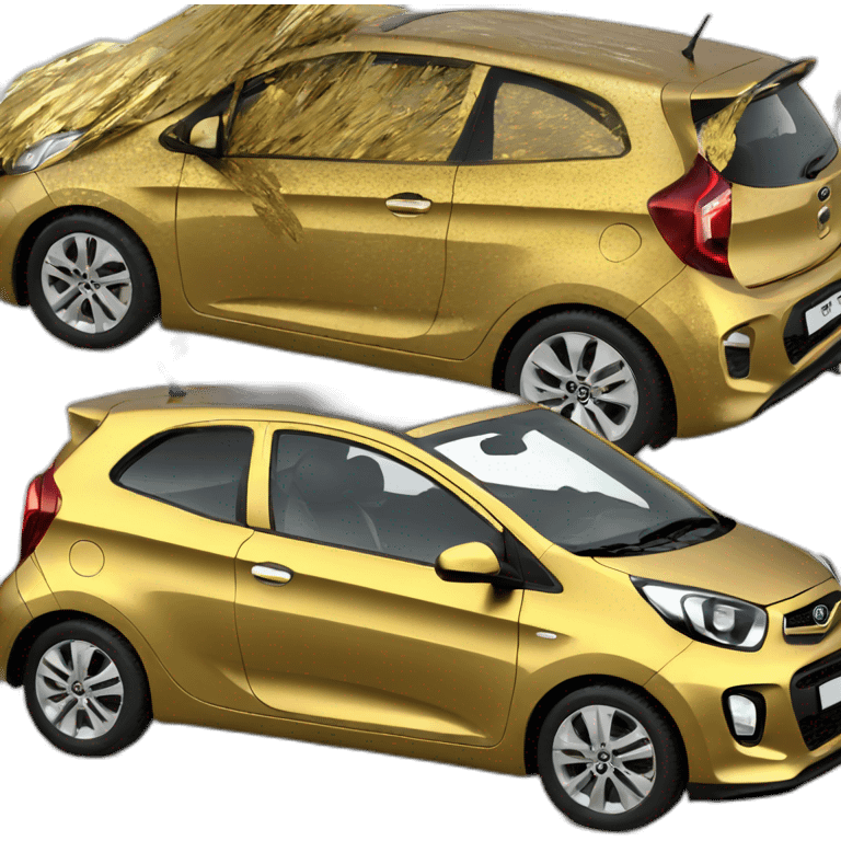 Golden Kia picanto three doors emoji