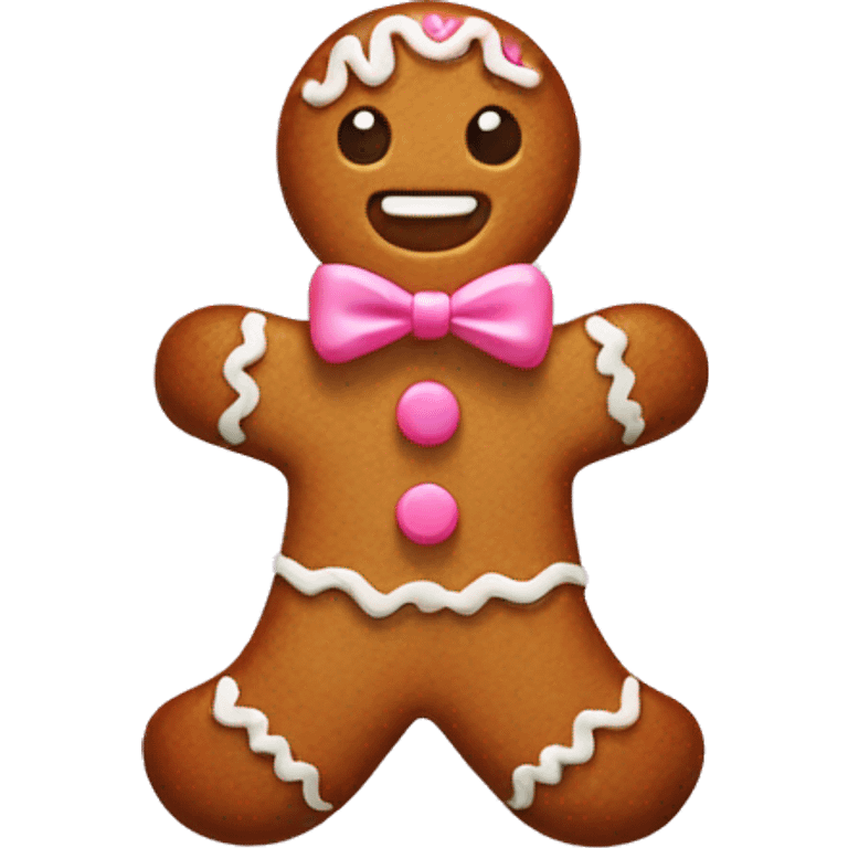 Gingerbread with a pink bow  emoji