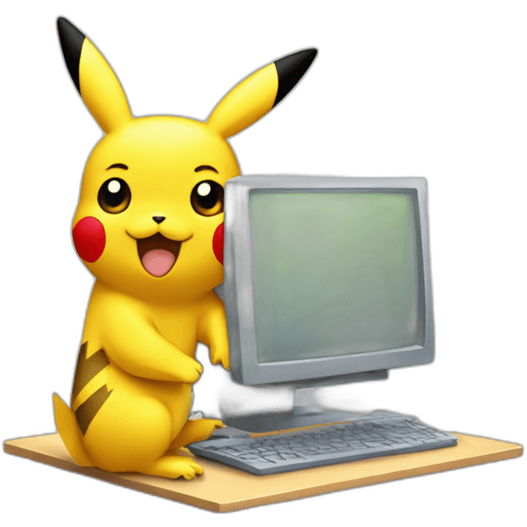 pikachu on computer emoji