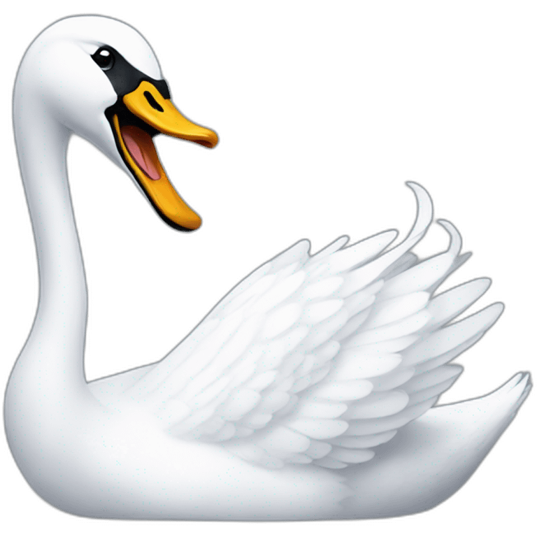 Laughing swan  emoji