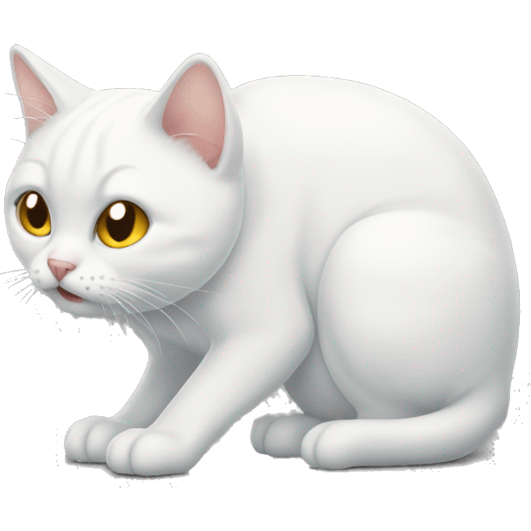 White cat which vomits emoji