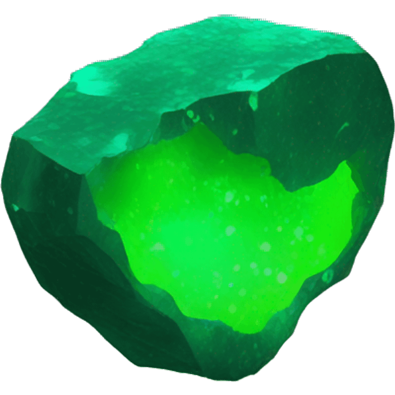 fluorescent green uranium-rock emoji