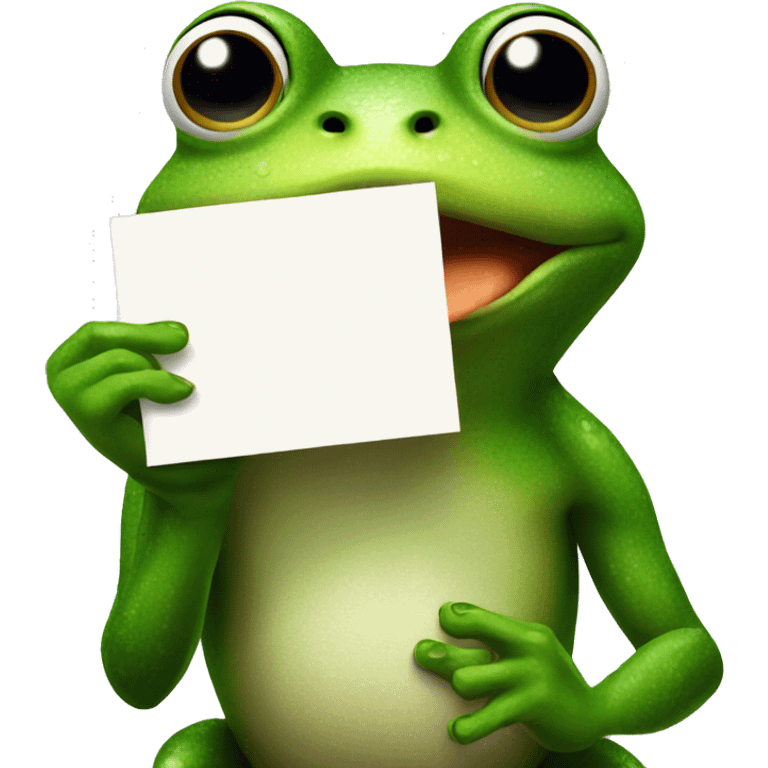 frog holding sign saying NO emoji