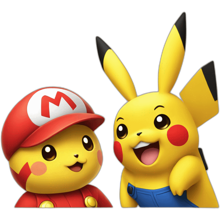 Pikachu meets Mario emoji