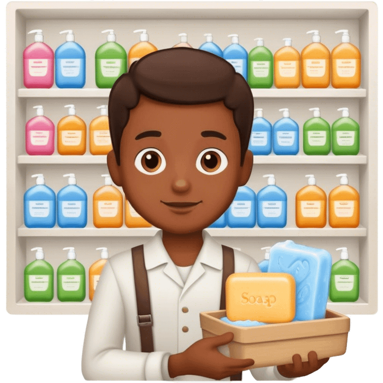 a small man buying soap emoji