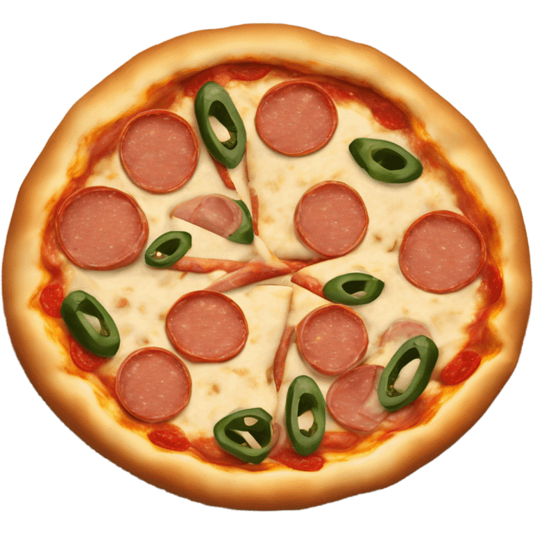 Pepperoni, sausage and jalapeño pizza  emoji