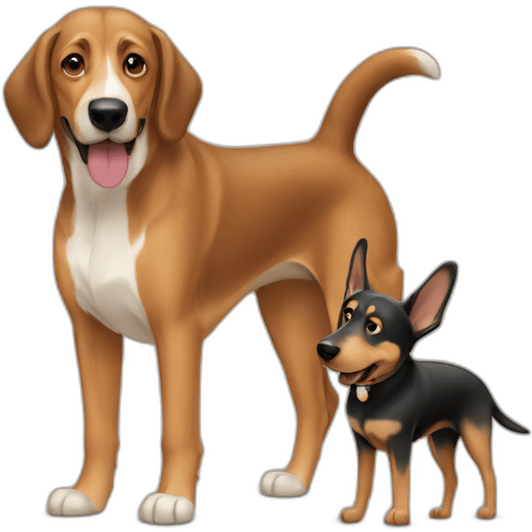 coonhound and German shepherd mix dog walking emoji