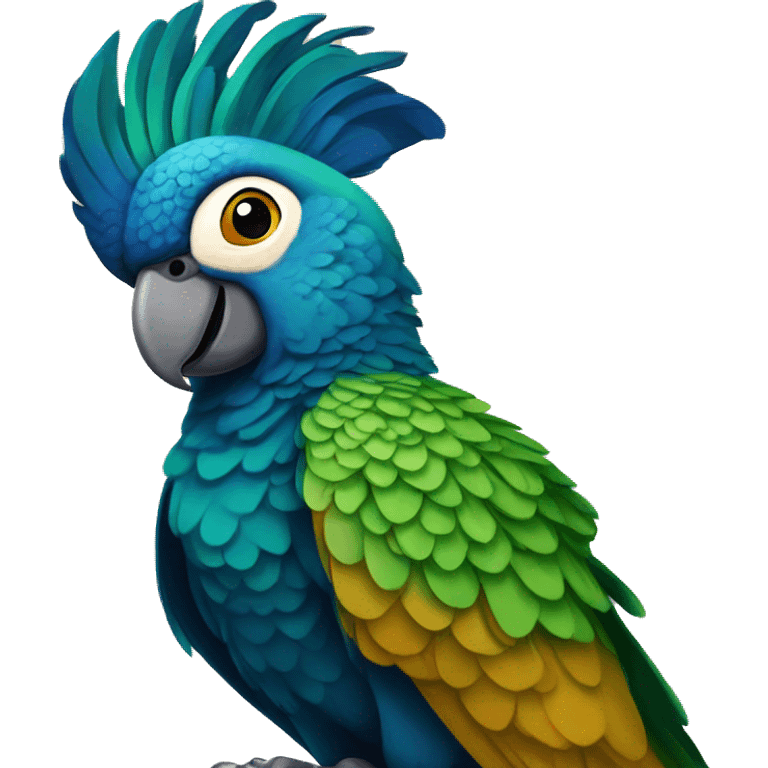 Peacock cockatoo emoji