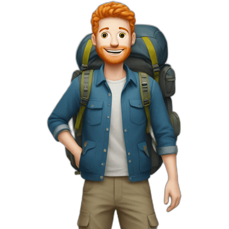 tall ginger male college student who likes to hike emoji