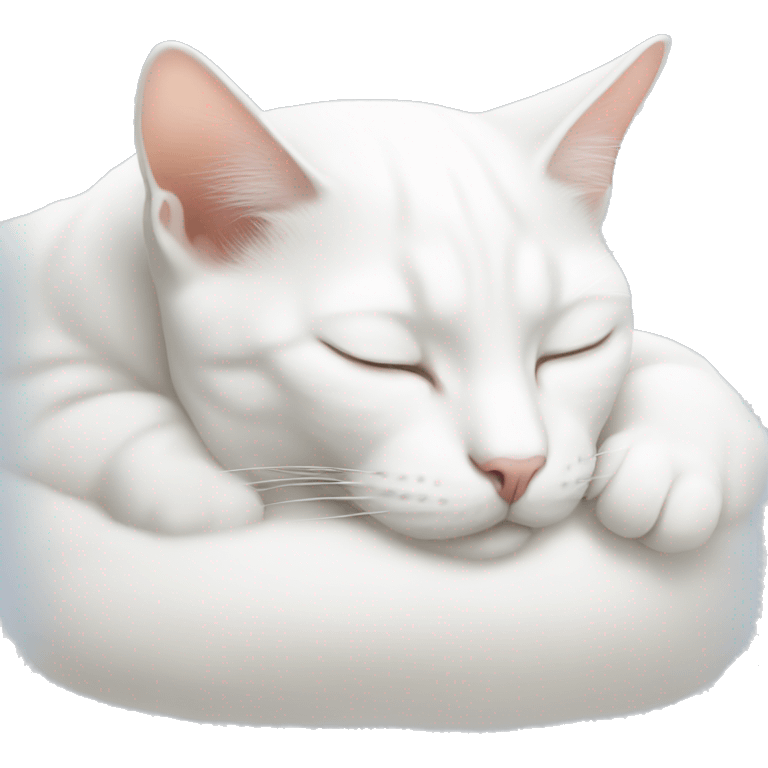 white cat sleeping emoji