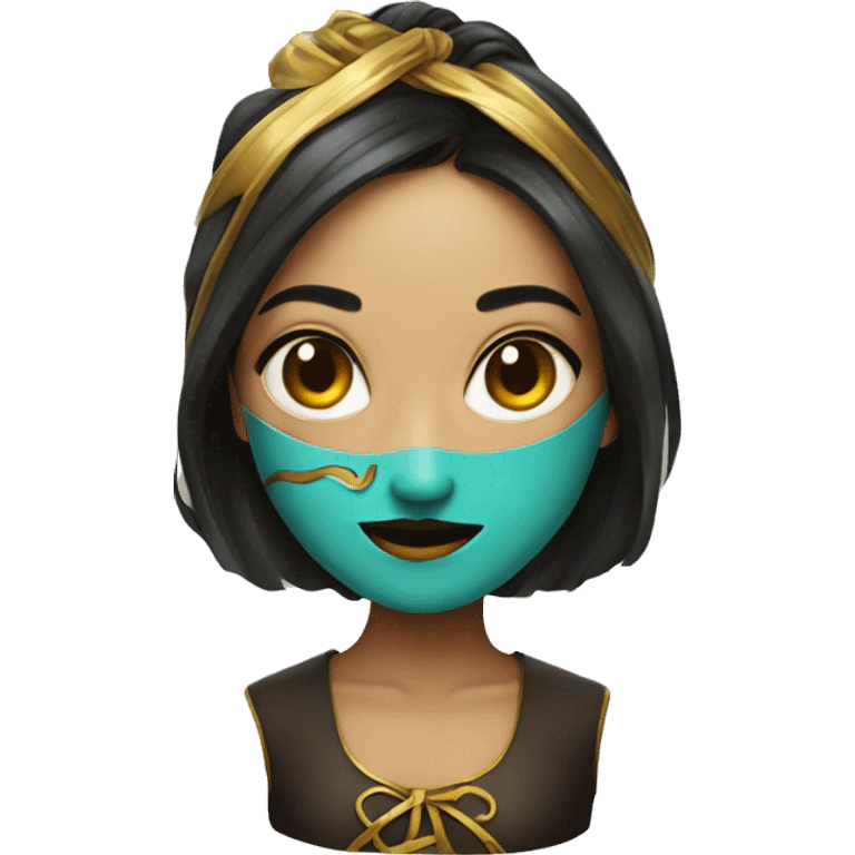 a girl in DALI MASK  emoji