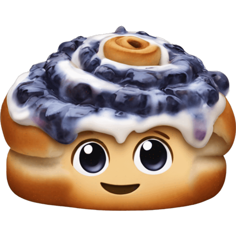 Blueberry cinnamon roll  emoji