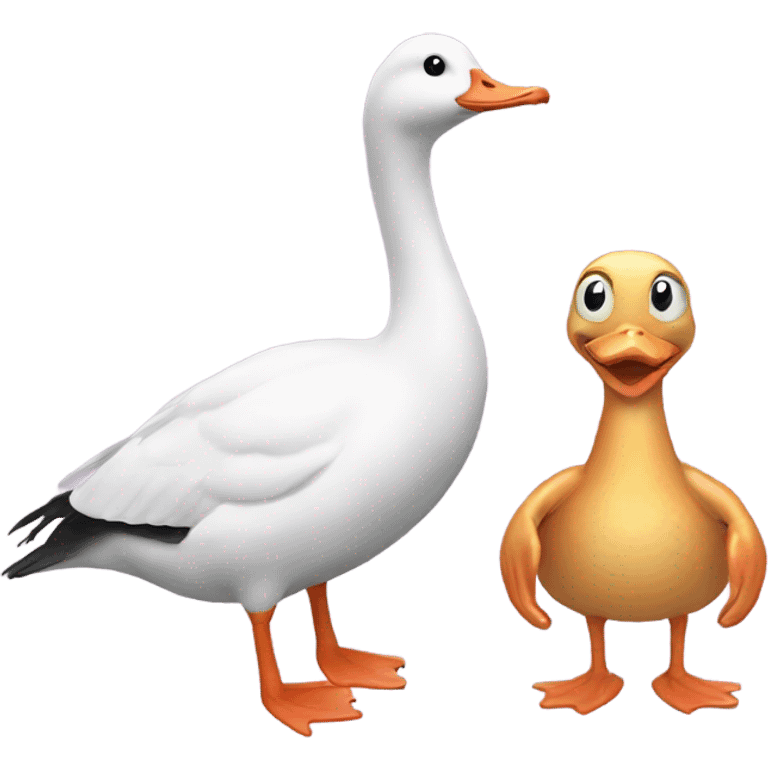 Goose and squid emoji