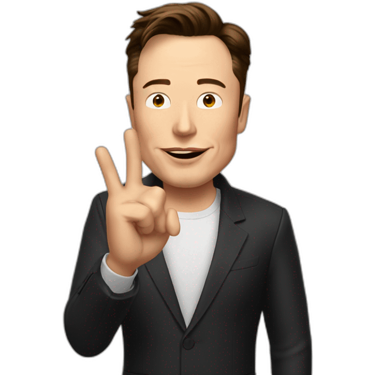 Elon musk show his fingers emoji