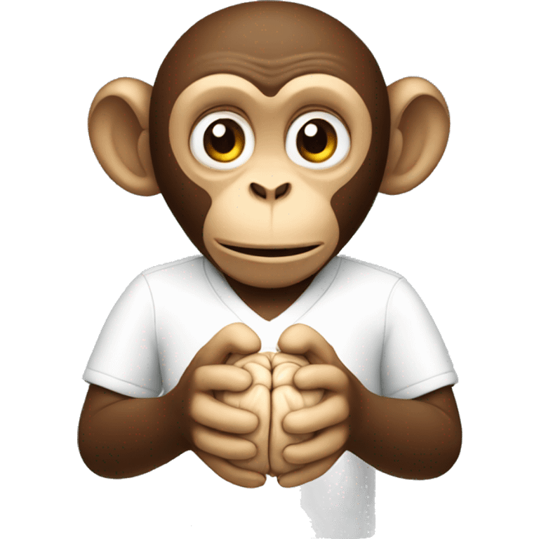 Monkey holding his brain in his hands emoji