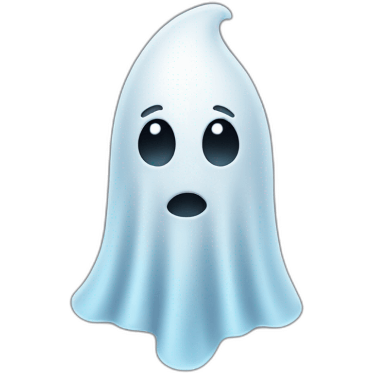 A ghost with a point top emoji