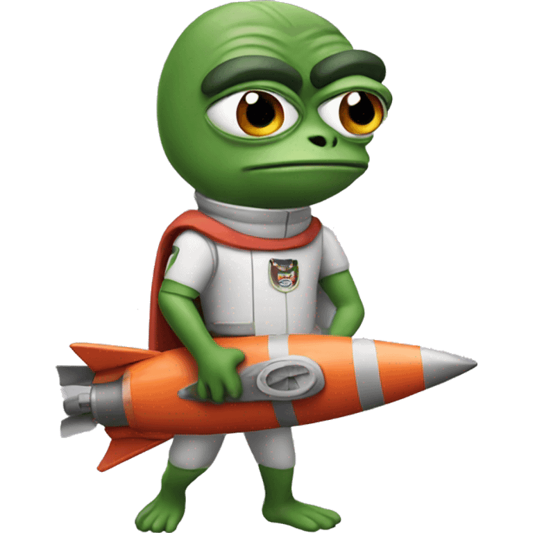 pepe with rocket  emoji