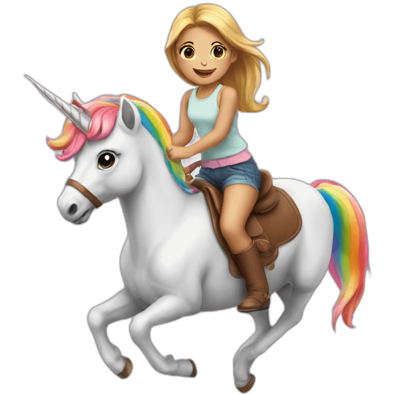 Girl-riding-rainbow-unicorn emoji