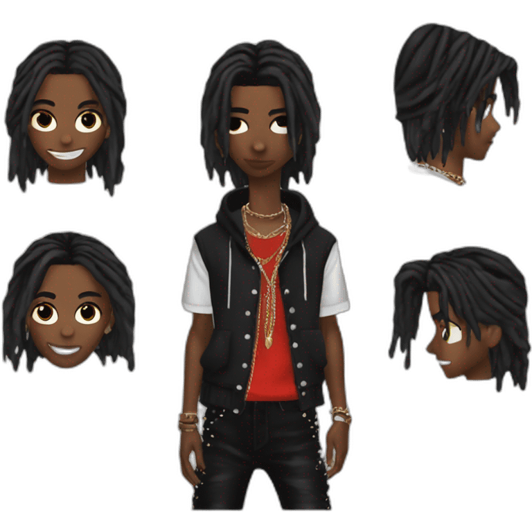 vamp playboi carti in Balenciaga and durag emoji