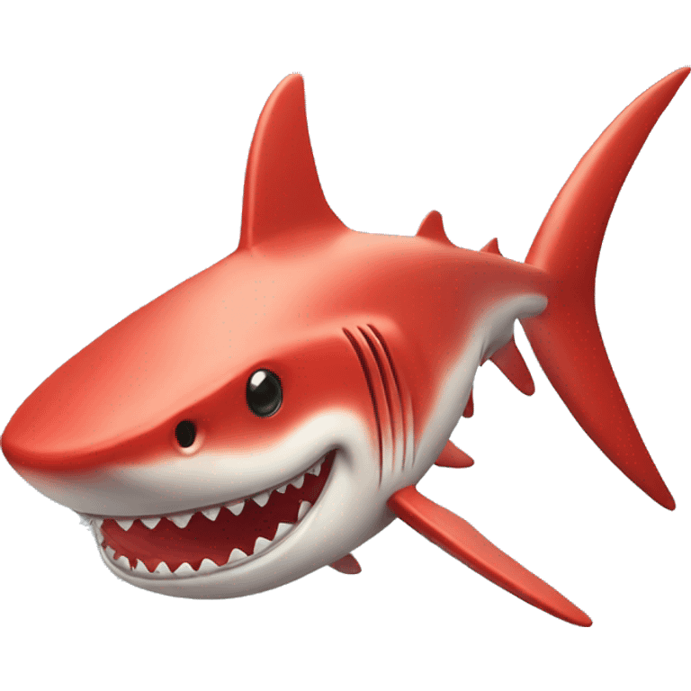 Red shark with iphone emoji