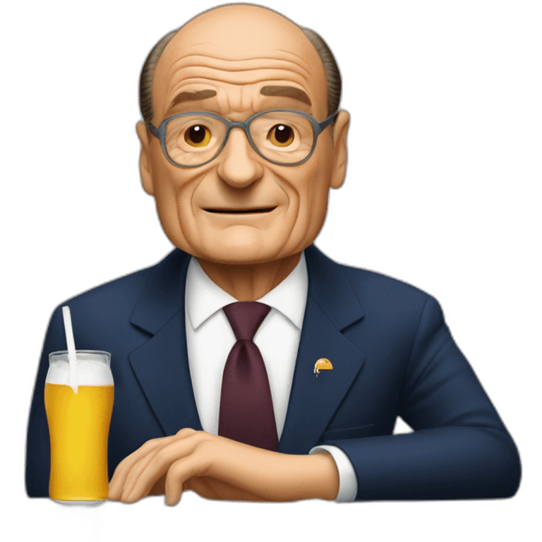 Jacques Chirac drinking a Corona emoji