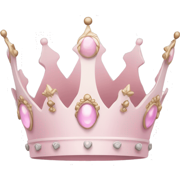 White and pastel pink crown emoji