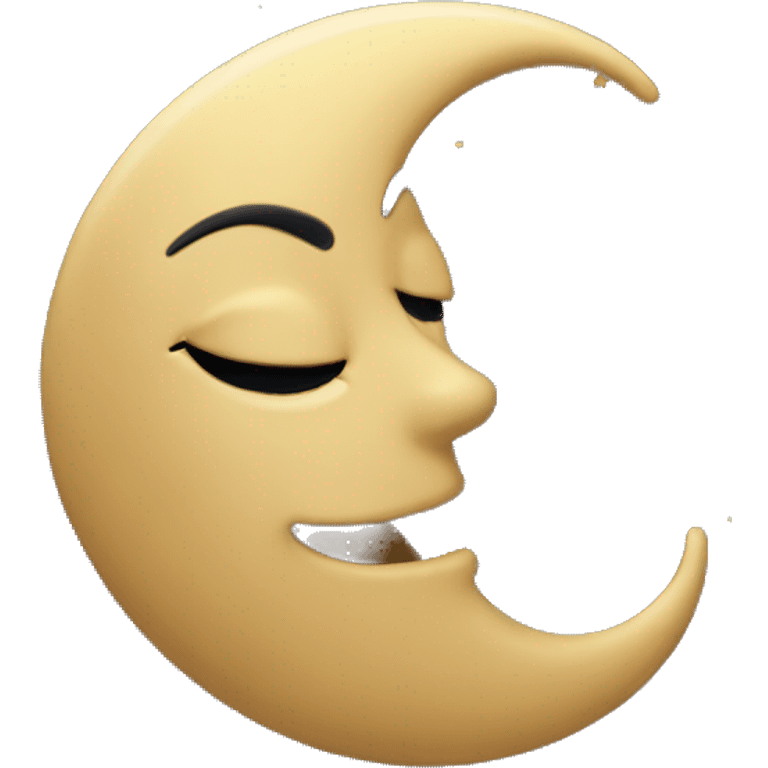 beautiful adorable crescent moon with a celestial theme in dune black and gold colors  emoji