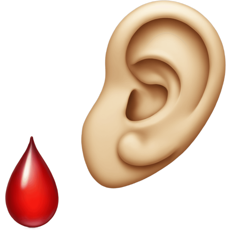 Ear and red tear drop emoji