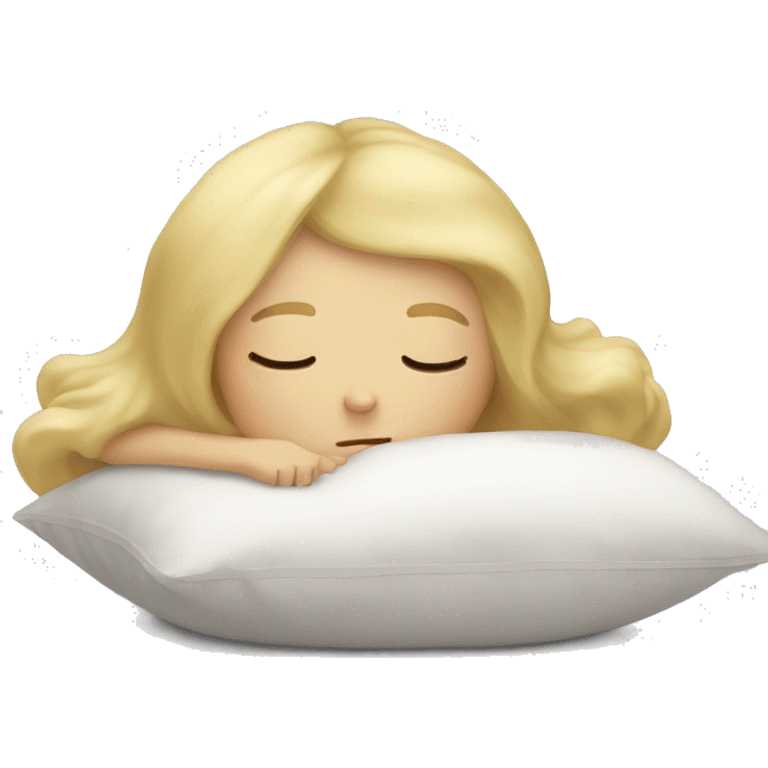 blonde girl asleep on pillow emoji