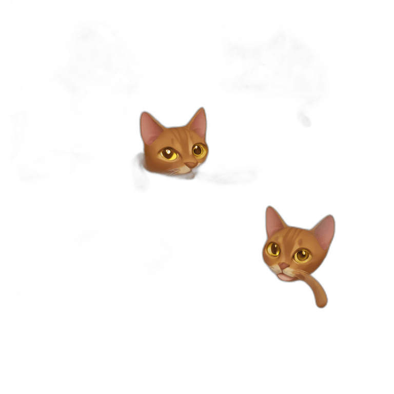 Abyssinian cat eating meat emoji